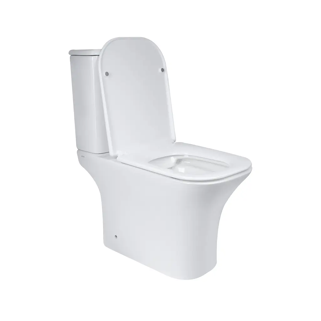 Унитаз-компакт Qtap Presto Quadro безободковый с сиденьем Soft-close QT24221215AW, Белый - фото 4