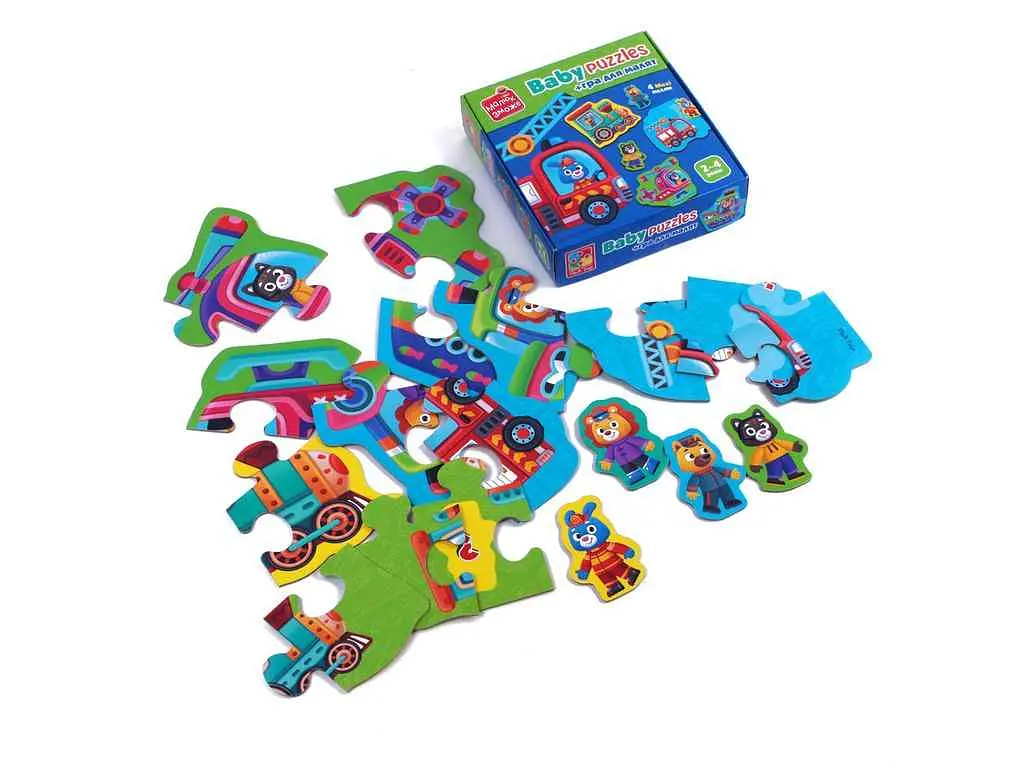 Гра розвиваюча VLADI TOYS "Транспорт. Тварини." пазли картонні VT1722-28 - фото 2