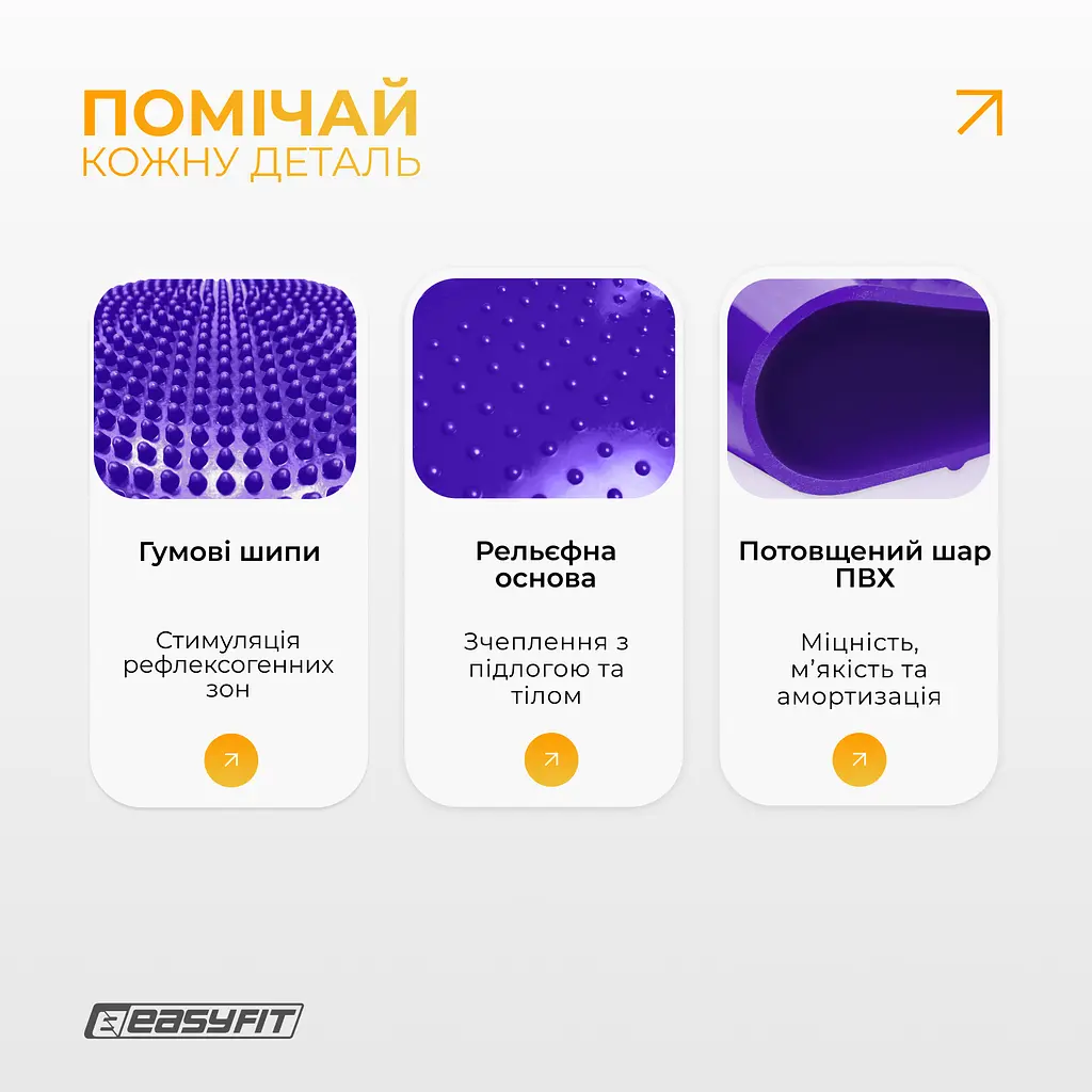 Балансувальна масажна подушка EasyFit фіолетова - фото 4