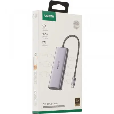 Порт-реплікатор Ugreen Dock CM498 USB 3.0 Type-C - 1хUSB-A 3.0/3хUSB-A 2.0/2xHDMI 4K 30Гц PD (35897) - фото 3