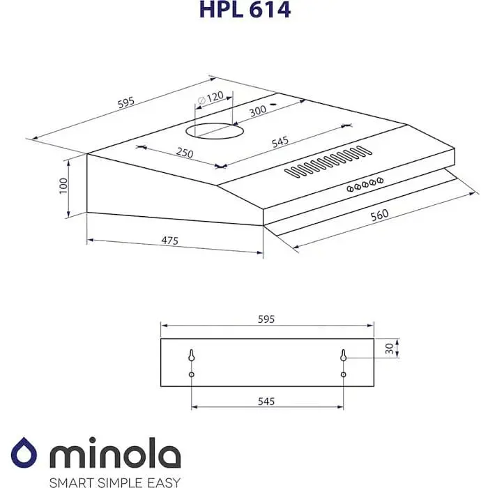Витяжка Minola HPL 614 I пласка - фото 10