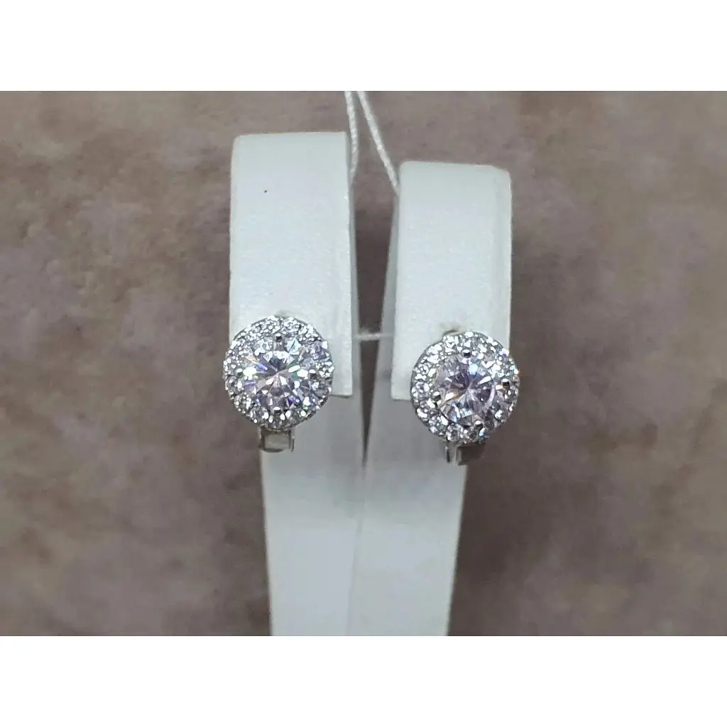 Срібні сережки TOP Silver з фіанітами. 9520100Б - фото 4