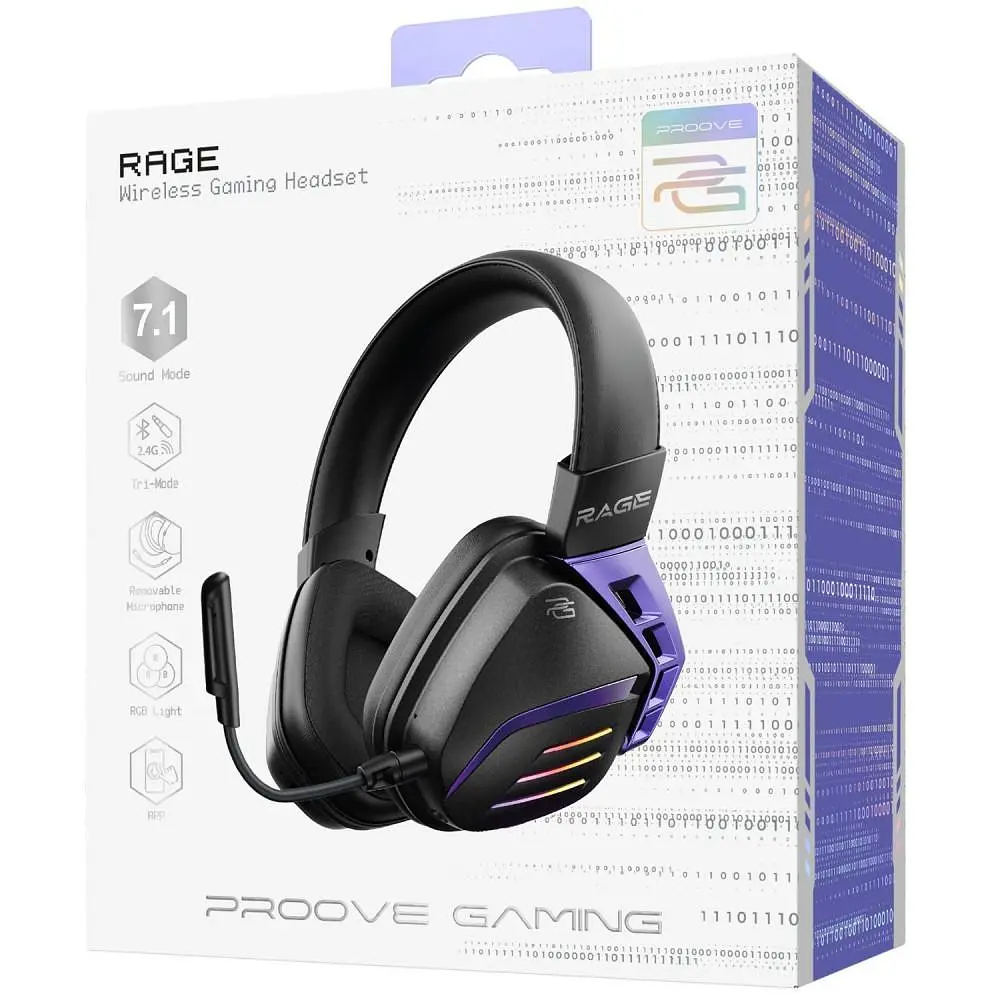 Ігрова гарнітура Proove Gaming Rage (APP) black/purple (WHRG00020001) - фото 2