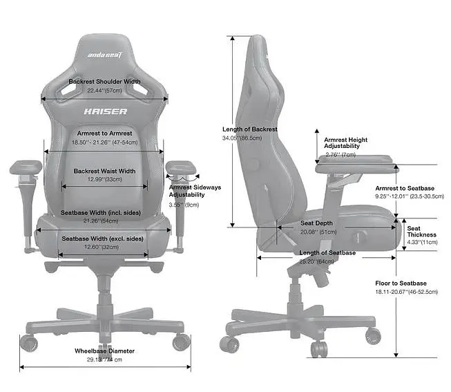Крісло ігрове Anda Seat Kaiser 4 V2 Size XL Black PVC (AD12YDDC-XLL-20-B-PV/C-03) - фото 7