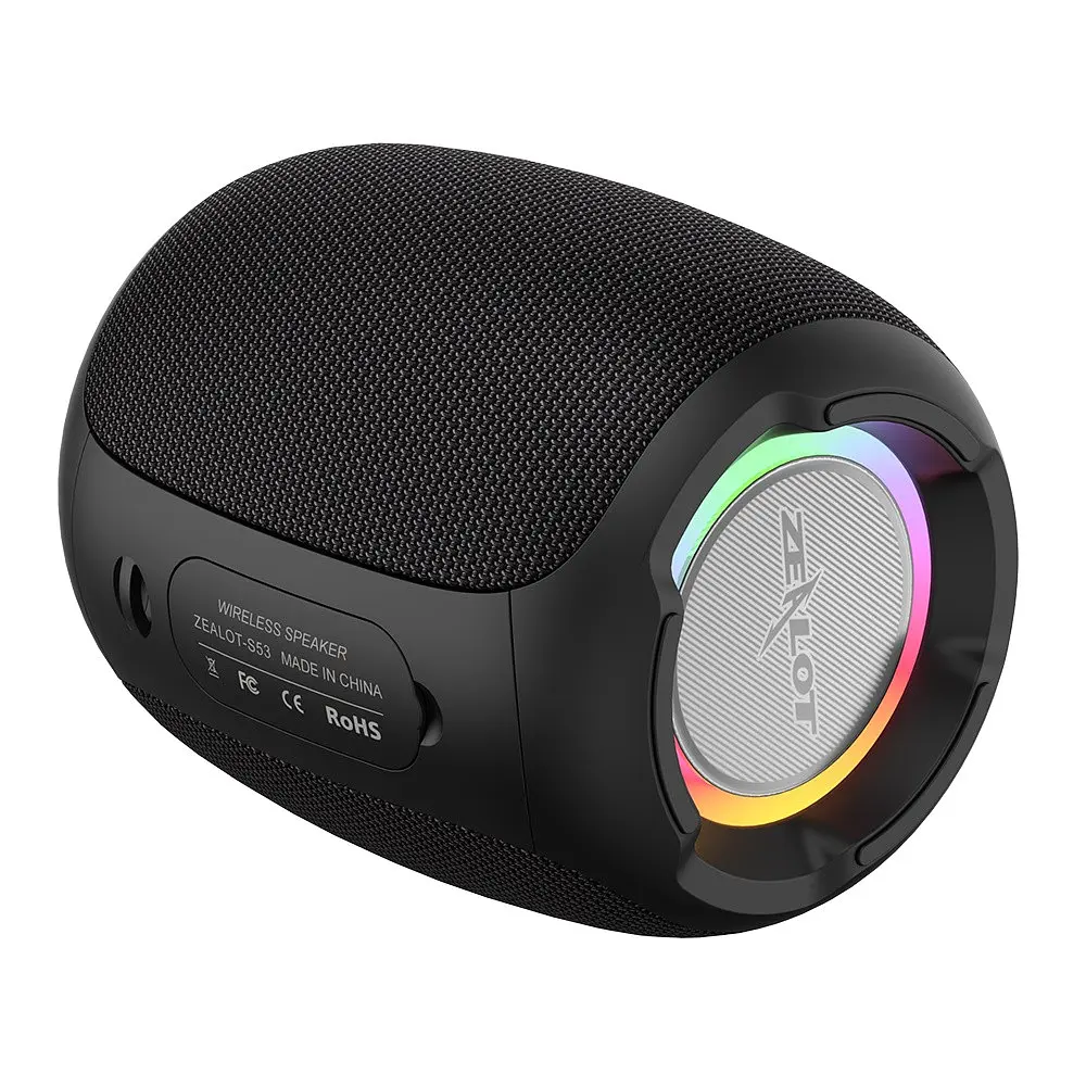 Портативна bluetooth колонка Zealot S53 TWS з LED підсвічуванням чорний - фото 7