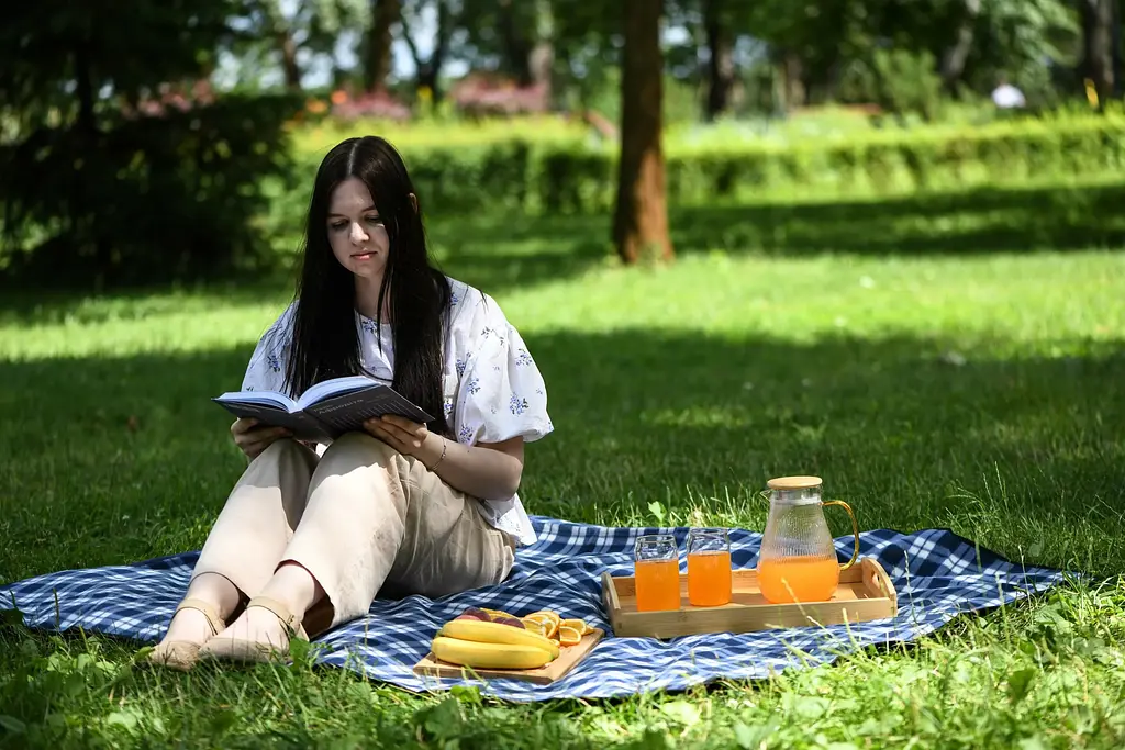Плед Ardesto Picnic 130х170 см 100% полиэстер клеточка синий (ART0916BC) - фото 8