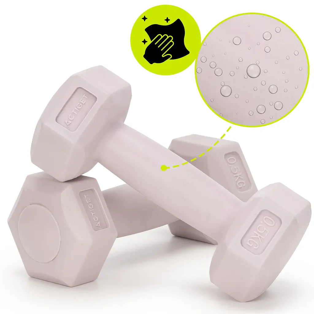 Гантелі Actiget Hex 2 x 0.5 кг ACT0155 Light Pink - фото 7