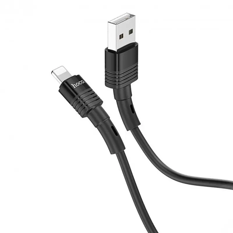 USB Cable Hoco U82 Cool Grace Lightning Black 1m - фото 5