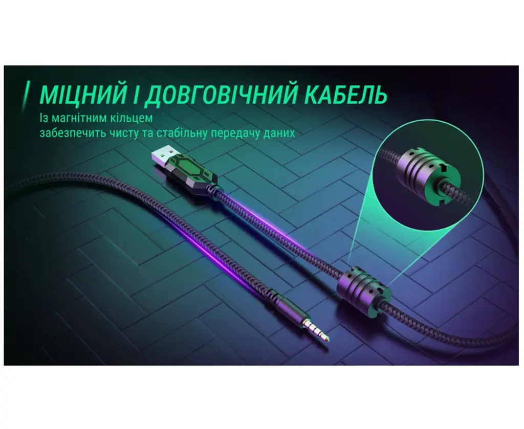Ігрові навушники з мікрофоном Fifine H-9B USB 7.1 Black - фото 10