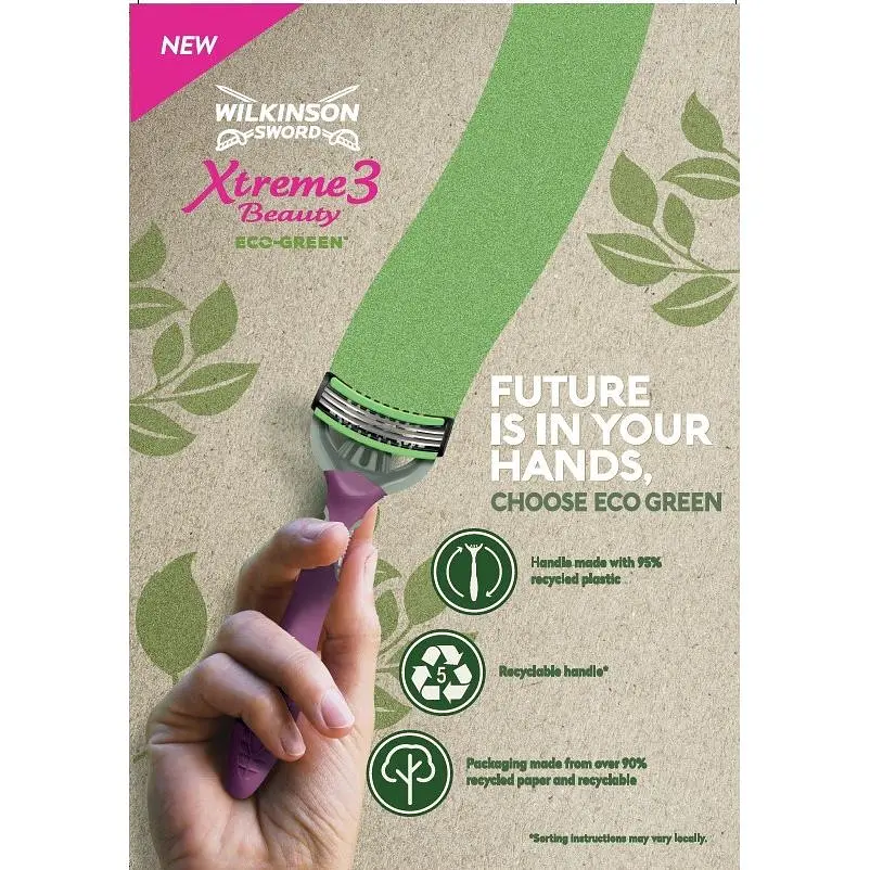 Бритва одноразовая Wilkinson Sword Xtreme 3 Beauty Eco Green, 4 шт. - фото 5