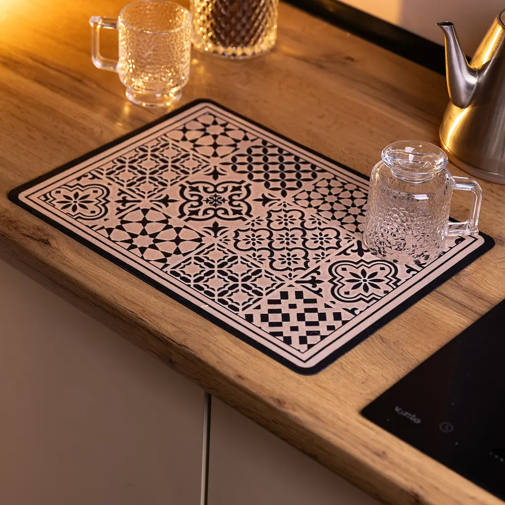 Діатомітовий килимок на кухню для сушіння посуду 30×40 (см) мийний вологопоглинаючий килимок на стільницю для посуду Yiwu HP-42-21 - фото 4