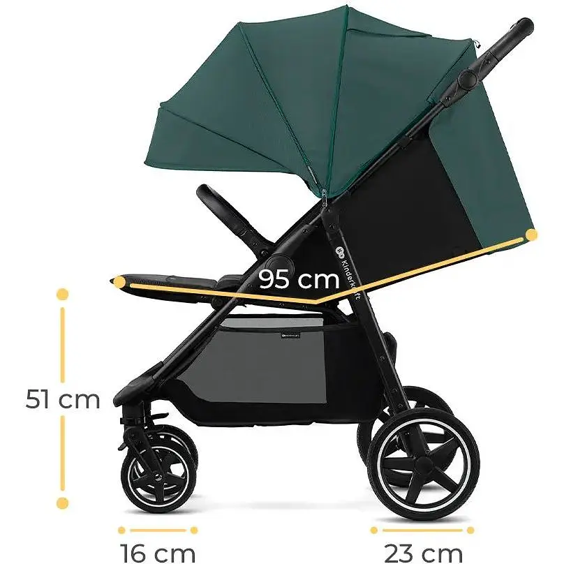 Прогулочная коляска Kinderkraft Route Platinum Grey серая (00-00305124) - фото 19