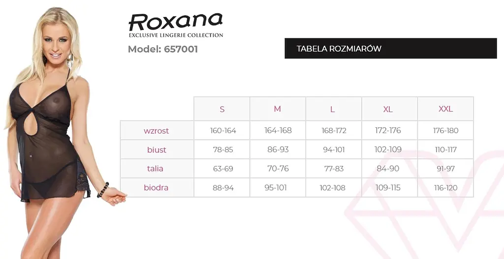 Комплект сорочка и стринги Roxana 6570 L (черный) - фото 7