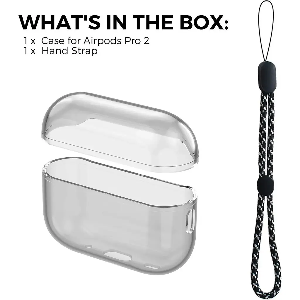 Чехол AhaStyle Transparent Case для Airpods Pro 2 Black [133860] - фото 2
