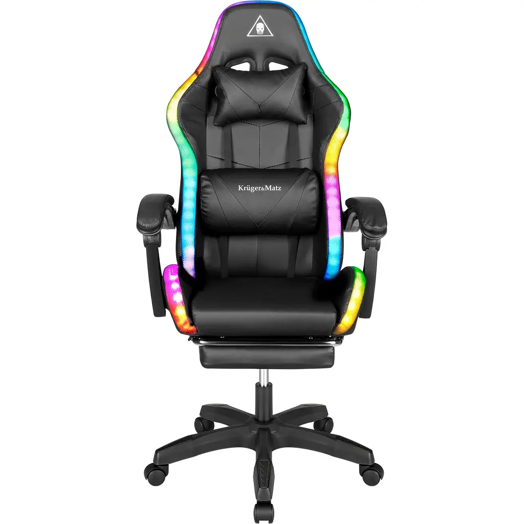 Кресло геймерское Kruger&Matz GX-150 с подставкой для ног с подсветкой RGB - фото 3