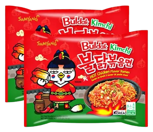 Локшина швидкого приготування Samyang Buldak Kimchi Hot Chicken Flavour Ramen 135г - фото 2