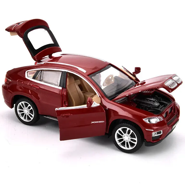 Колекційна металева модель автомобіля Автопром BMW X6 з інерцією, світлом та звуком 1:32 - фото 6