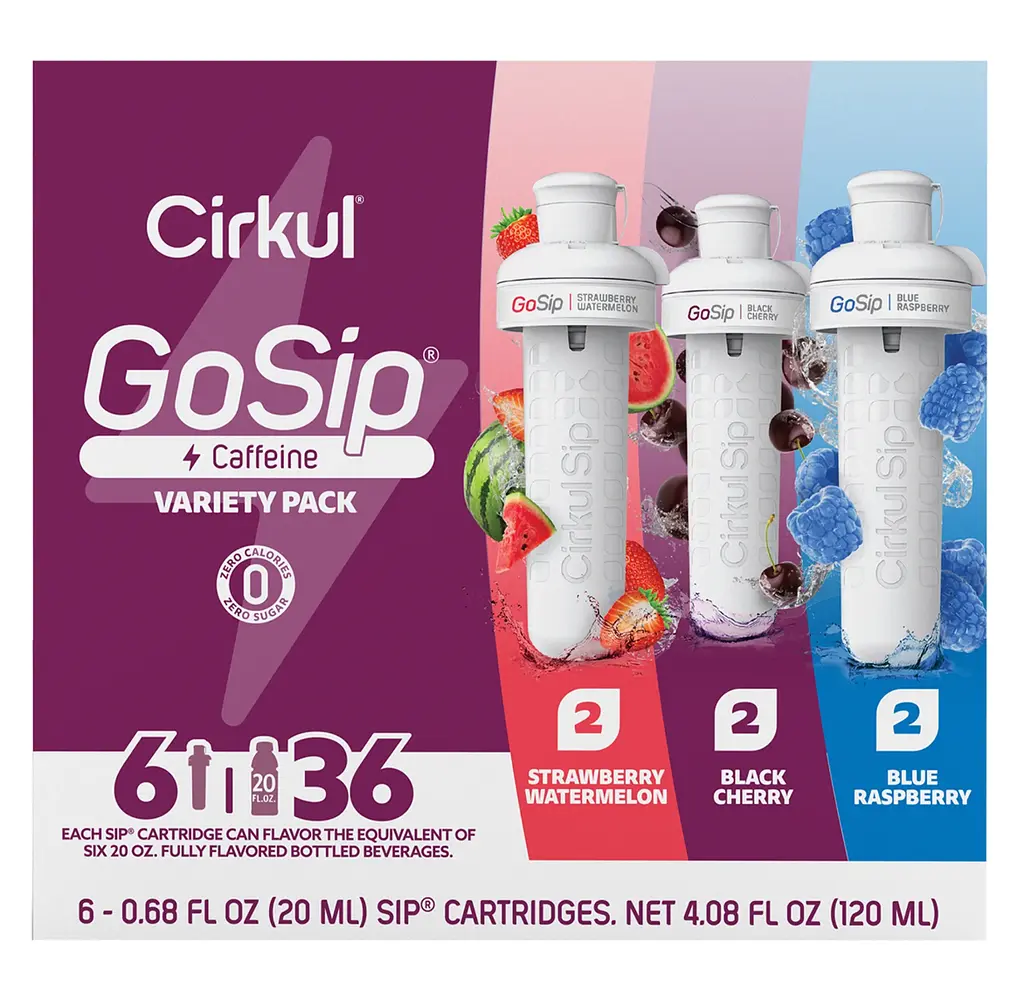 Набір картриджів для напоїв Cirkul GoSip Flavor Cartridge Синя малина, Чорна вишня, Полуниця та кавун 6 шт