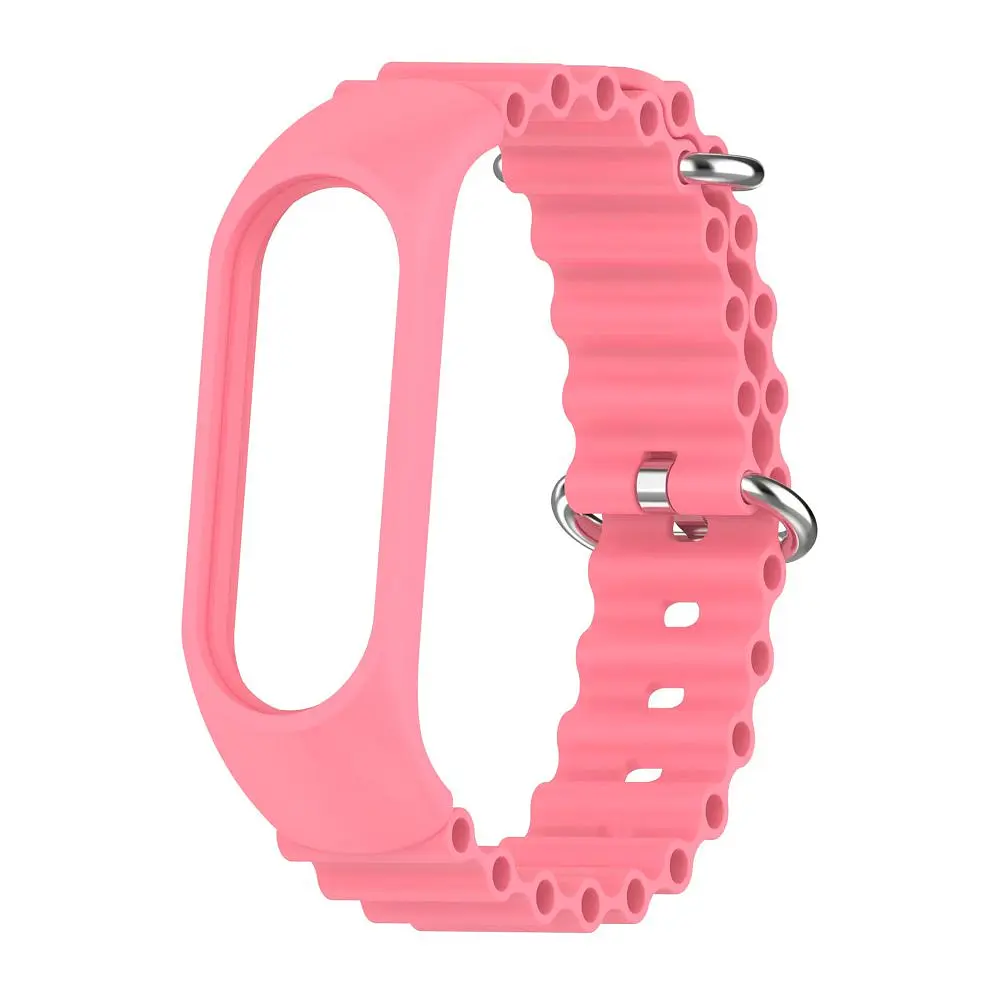 Силіконовий ремінець Ocean band Xiaomi Mi Band 5/Mi Band 6/Mi Band 7 Pink - фото 2
