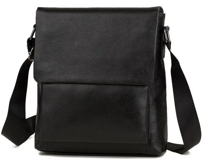 Сумка-месенджер шкіряна Tiding Bag Чорна - фото 2