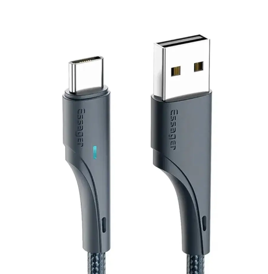 Зарядний кабель Rousseau чорний ESSAGER Fact charge Lightning 1метр 3A