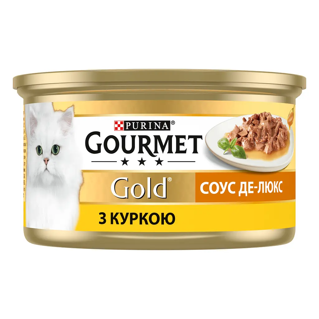 Упаковка вологого корму для котів Gourmet Gold Соус де-люкс з куркою 1.02 кг (85 г x 12 шт.) - фото 4