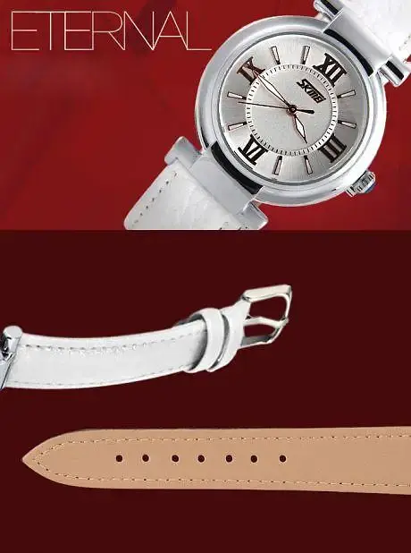 Класичний жіночий годинник Skmei 9075 Elegant (Білий) - фото 3