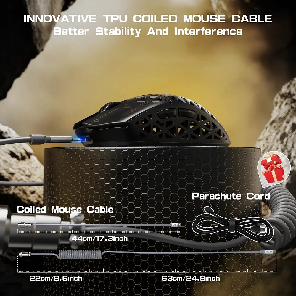 Мишка Attack Shark R5 Ultra, Wireless, PAW3950MAX сенсор, 42000dpi., 6кн., Black - фото 9