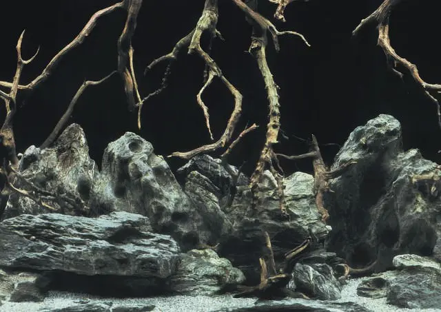 Акваріумний задній фон Aqua Nova Синє море/Камені з корчами 150x60 см (TREE ROOTS/WATER XL) - фото 3