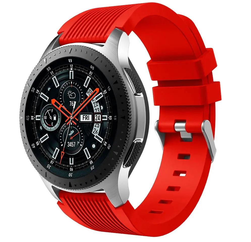 Силиконовый ремешок Watchbands Galaxy для Amazfit GTR 46mm GTR 2 - красный ширина крепления 22мм размер L (WB001GALAXYREDAGTR) - фото 2