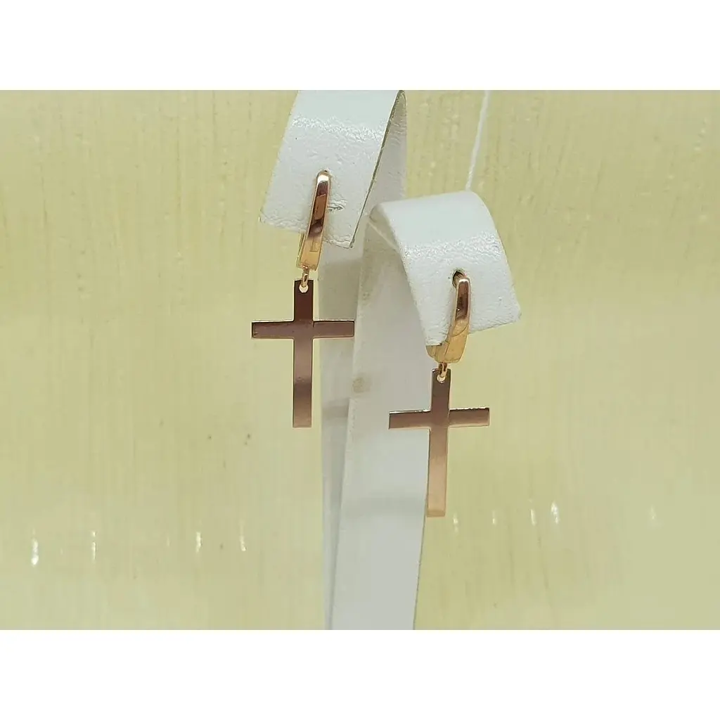 Золоті сережки Favoritum Хрестики. 210180 - фото 3