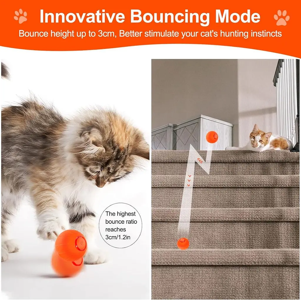 Интерактивные игрушки с кошачьими мячами, интеллектуальные автоматические подвижные игрушки с подвижными мячами для котят - фото 8