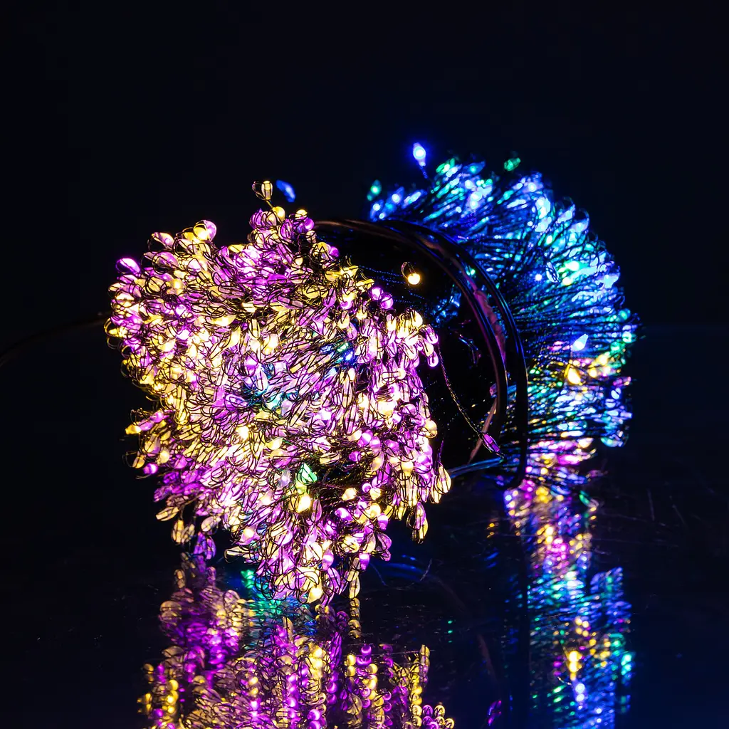 Гірлянда Кінський хвіст Мішура 1800 LED 20 ниток 3 м зелена, мультиколор GarlandoPro D1800L3MGML - фото 7