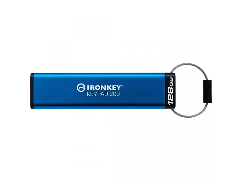 Флешка Kingston 128 GB IronKey Keypad Blue USB 3.2 (IKKP200C/128GB) - фото 3