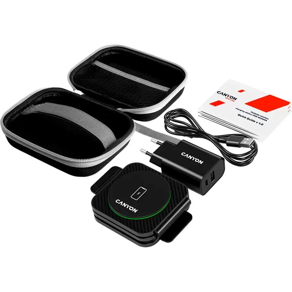 Зарядний пристрій Canyon WS-305 3 в 1 QI Black (CNS-WCS305B) - фото 6