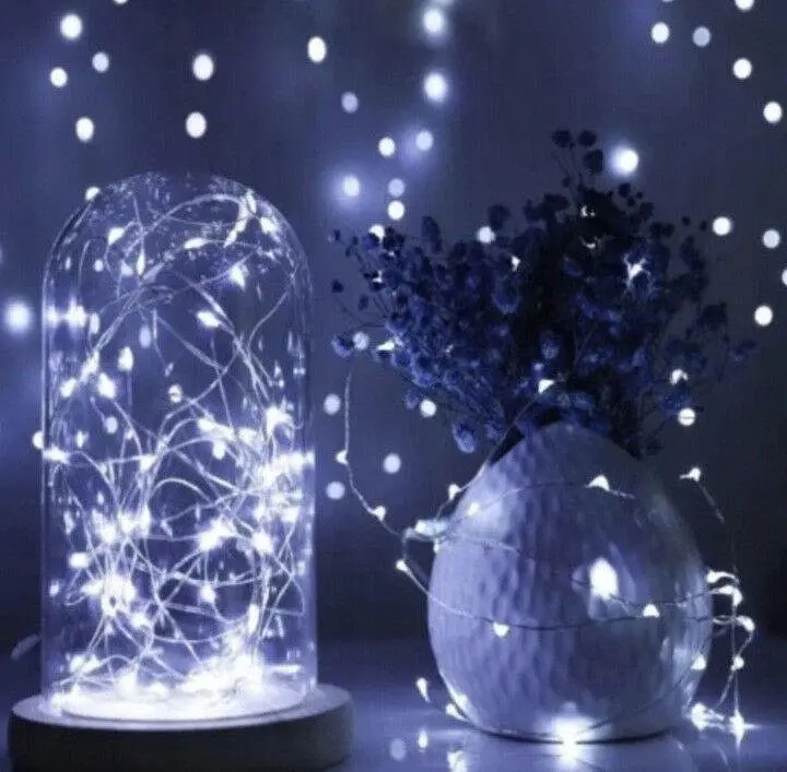 Светодиодная гирлянда Sun Lamp Капля Росы 100 LED 10 м холодный белый свет батарейки - фото 4