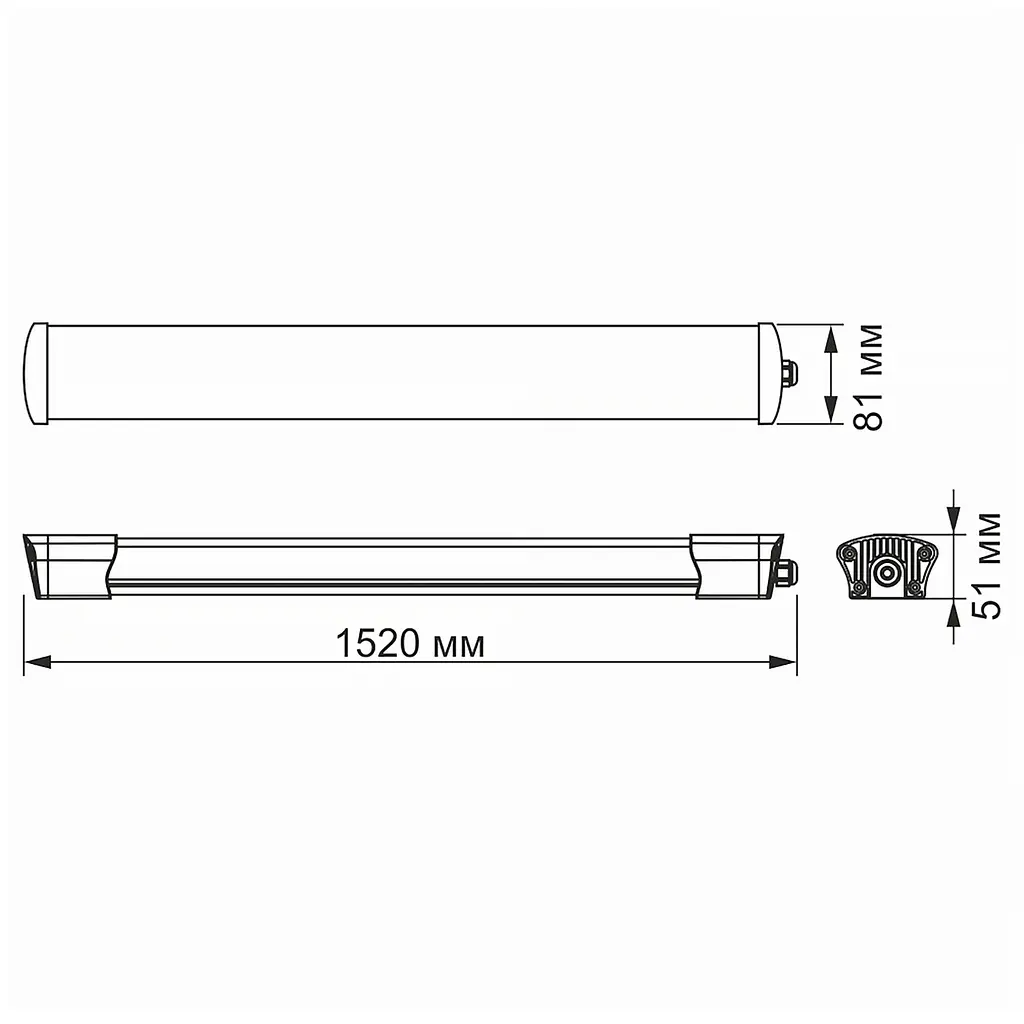 LED світильник IP65 лінійний VIDEX 50W 1,5М 5000K - фото 3