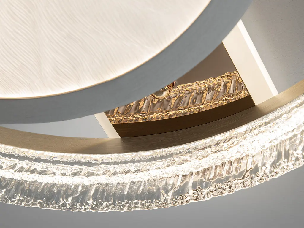 Стельова LED люстра Diasha 8819/600+400 золото 100W пульт - фото 4