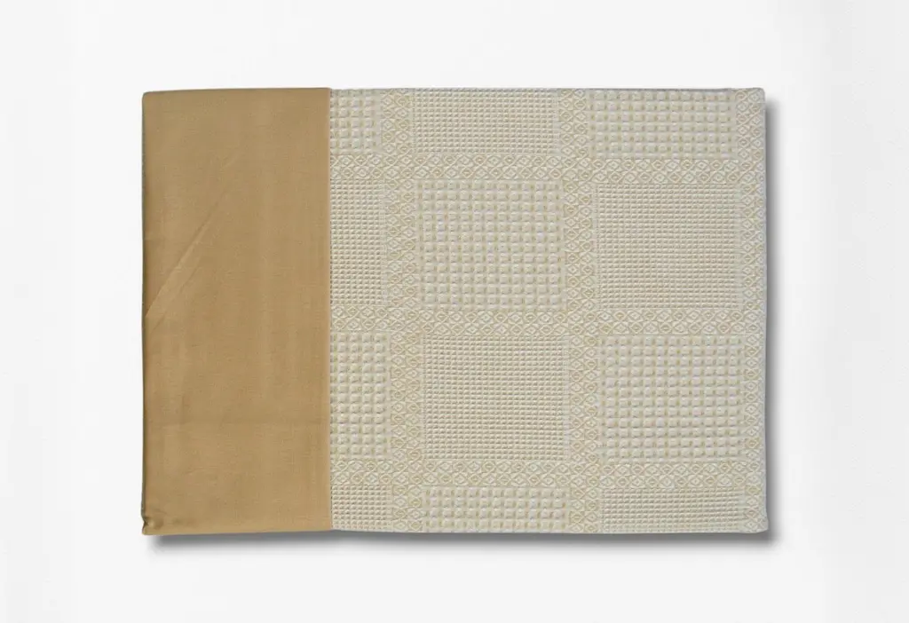 Постільна білизна з покривалом-піке Summerpunch Beige/простирадло на резинці Issimo Home pbe0051414 - фото 4