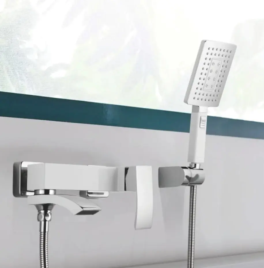 Смеситель для ванны Qtap Swan Cascada, Chrome (k35) с душевым гарнитуром QTSWA260CRM45565 - фото 7