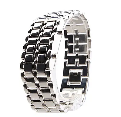 Годинник-браслет Led Watch Iron Samurai Сріблястий з червоними світлодіодами (IBW012SR) - фото 6