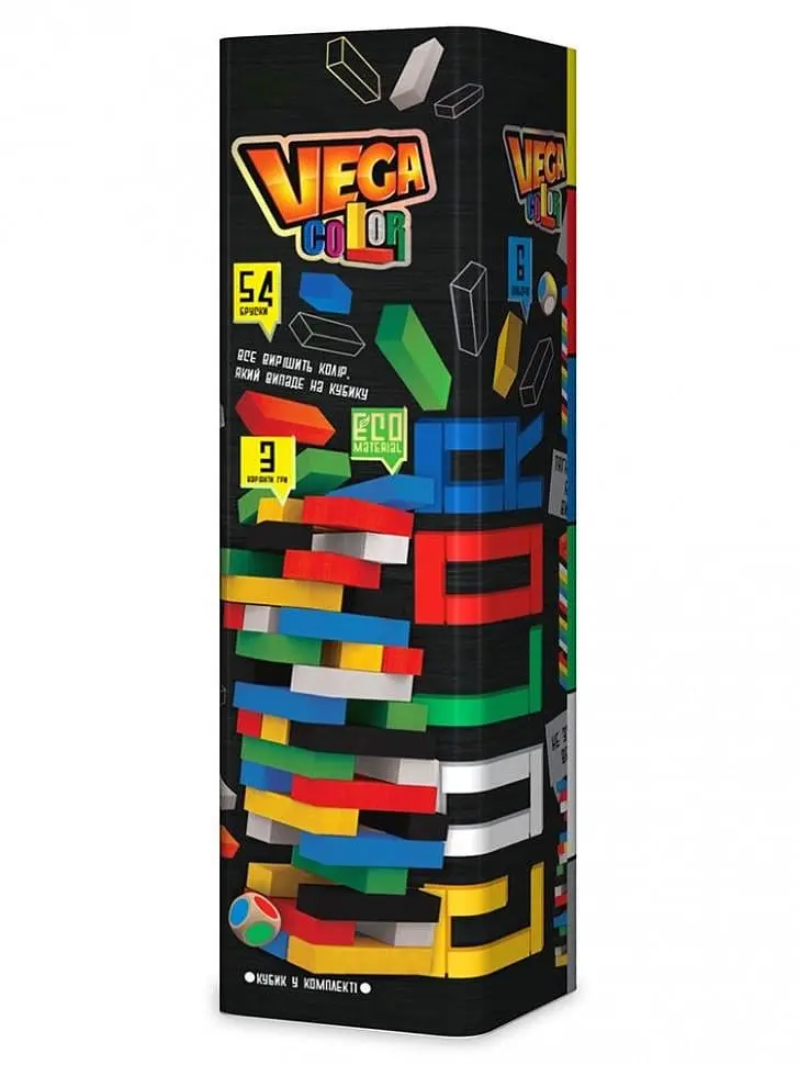 Гра настільна Danko Toys Дженга Vega Color (SR-113-N-865)