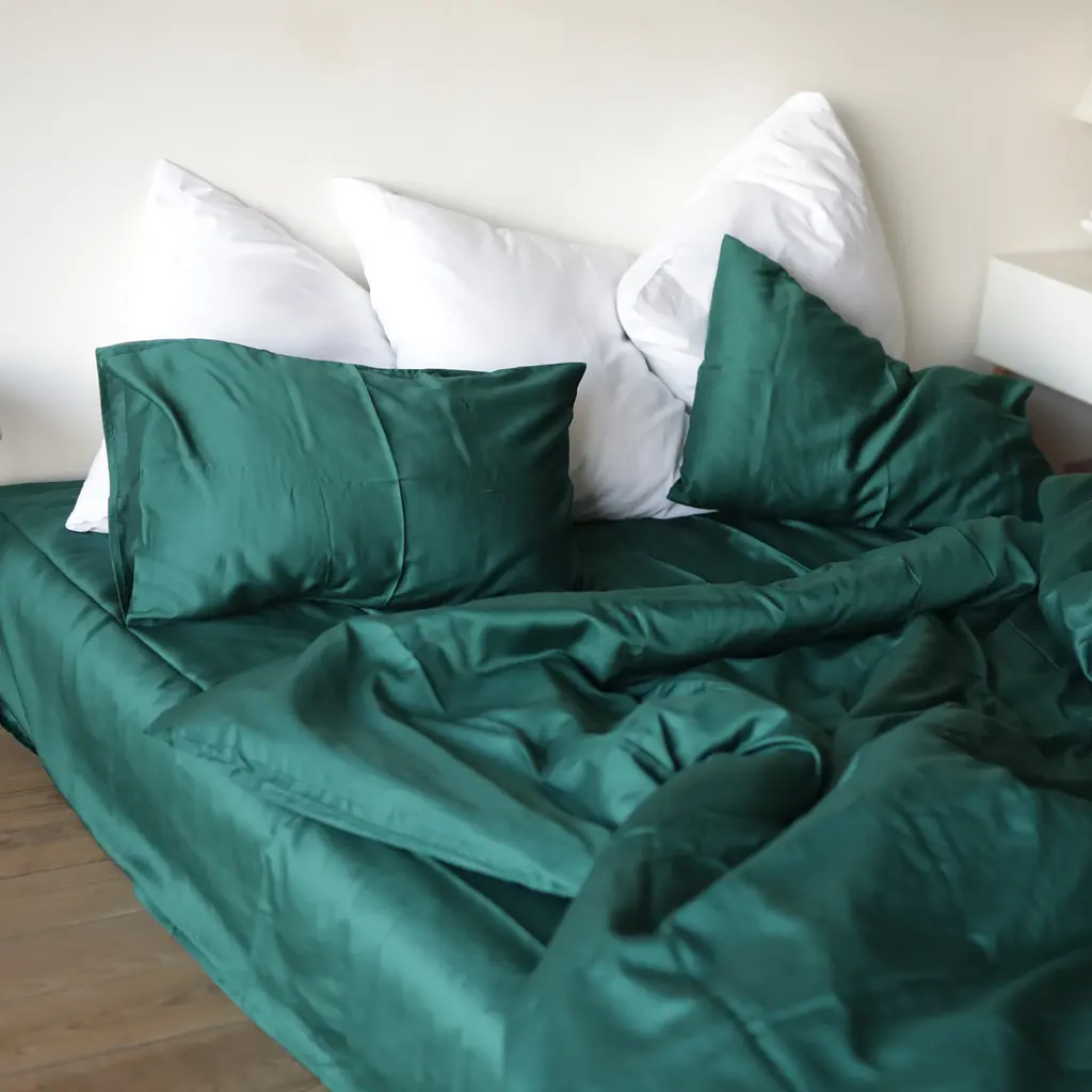 Комплект постельного белья Евро размер 200 x 220 см Emerald Изумрудный - фото 2