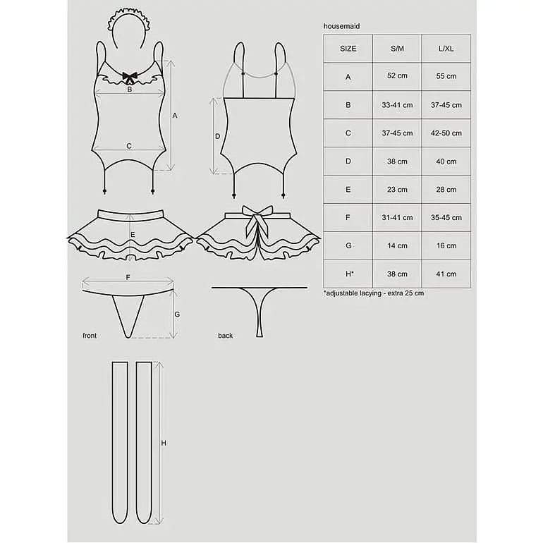 Еротичний костюм Obsessive Housemaid 5 pcs costume S/M - фото 5