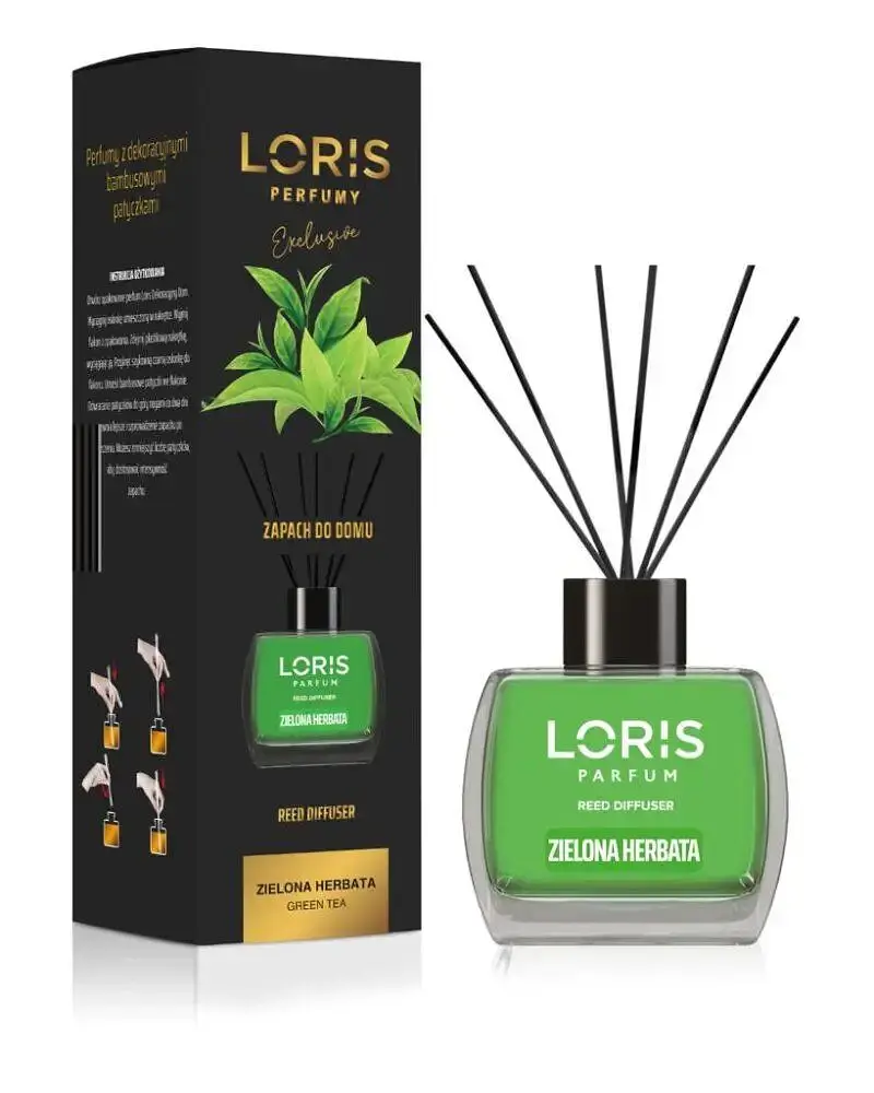 Аромадифузор для дому Loris Parfum Reed Diffuser Zielona Herbata (Зелений чай), 120 мл