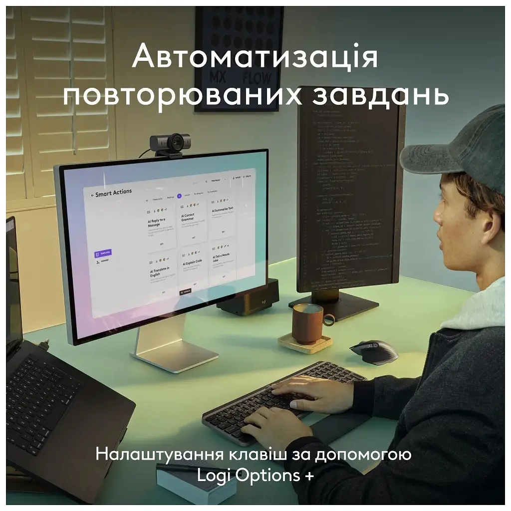 Клавіатура Logitech MX Keys S для MAC Bluetooth/Wireless UA Space Grey (920-011637) - фото 8