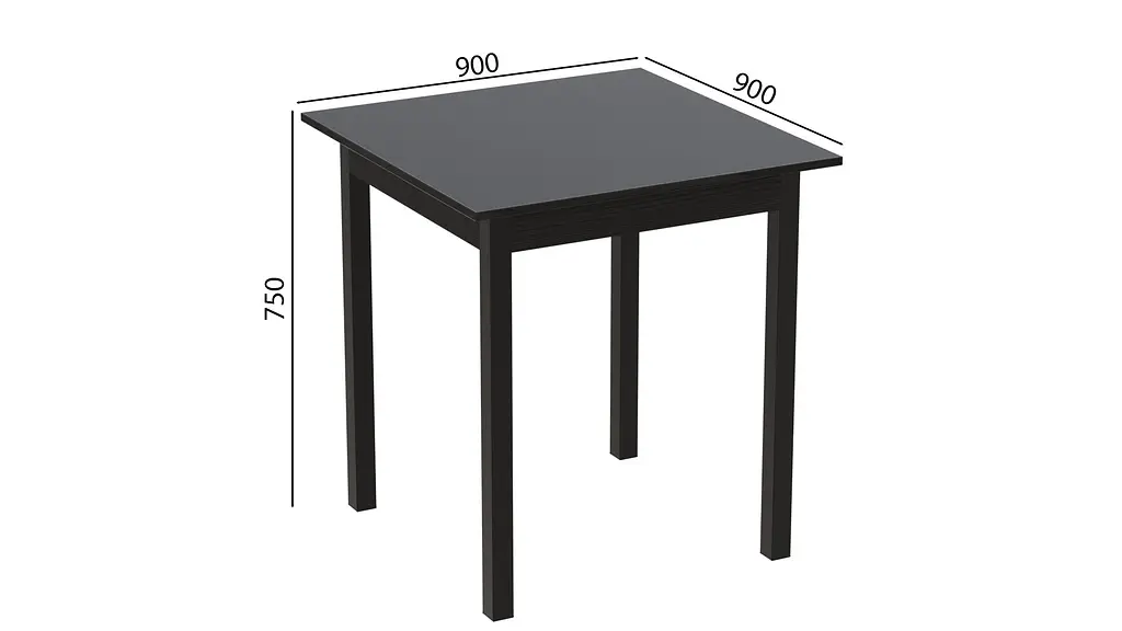 Стіл кухонний Ferrum-decor Дієго 75x90x90 Чорний ДСП Сосна Кембра 16мм (FRD-105722) - фото 3