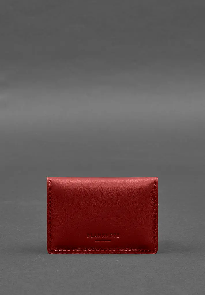 Шкіряний кард-кейс 9.0 червоний краст - фото 5