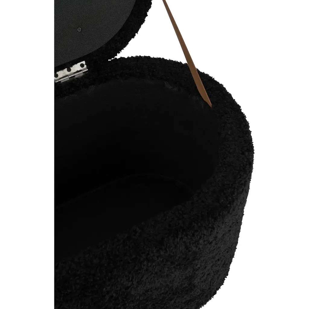 Пуф J-line з коробом на ніжках чорний (38827) - фото 3