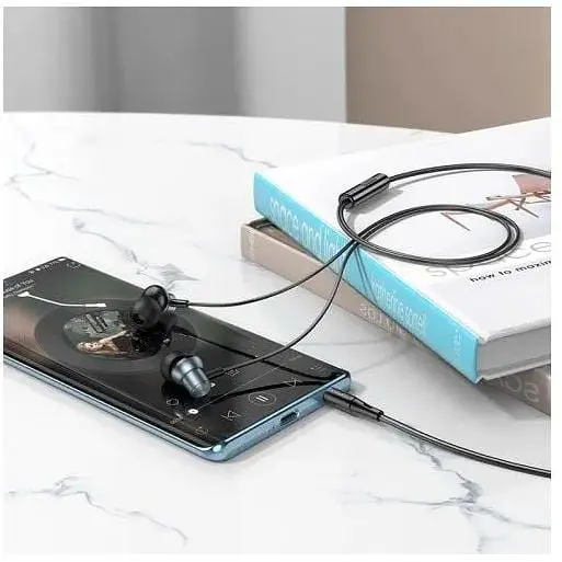 Наушники Hoco M110 Encourage metal universal earphones with mic черные 6942007602938 - фото 6